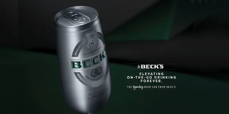 Beck's lança lata de cerveja em formato de flute de Champanhe